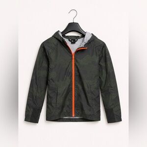 all in motion Boy’s Olive Camo Hooded Windbreaker with Orange Zip